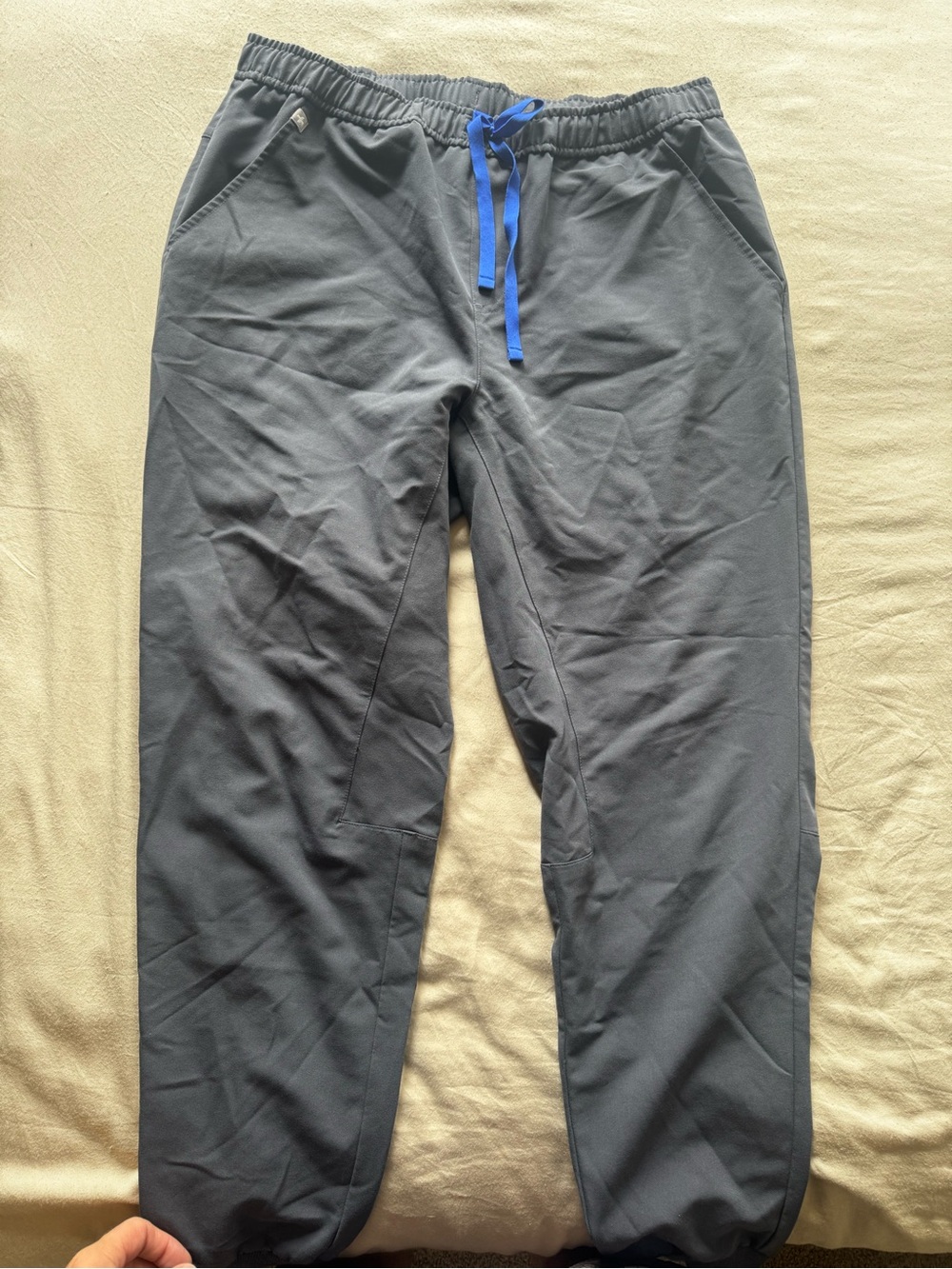 Figs Men's Charcoal Joggers with Blue Drawstring